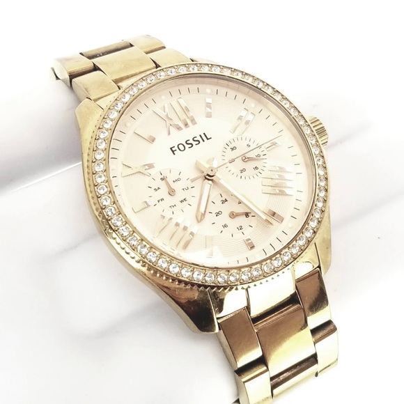 Fossil Accessories - FOSSIL Gold-Tone Watch with Crystals